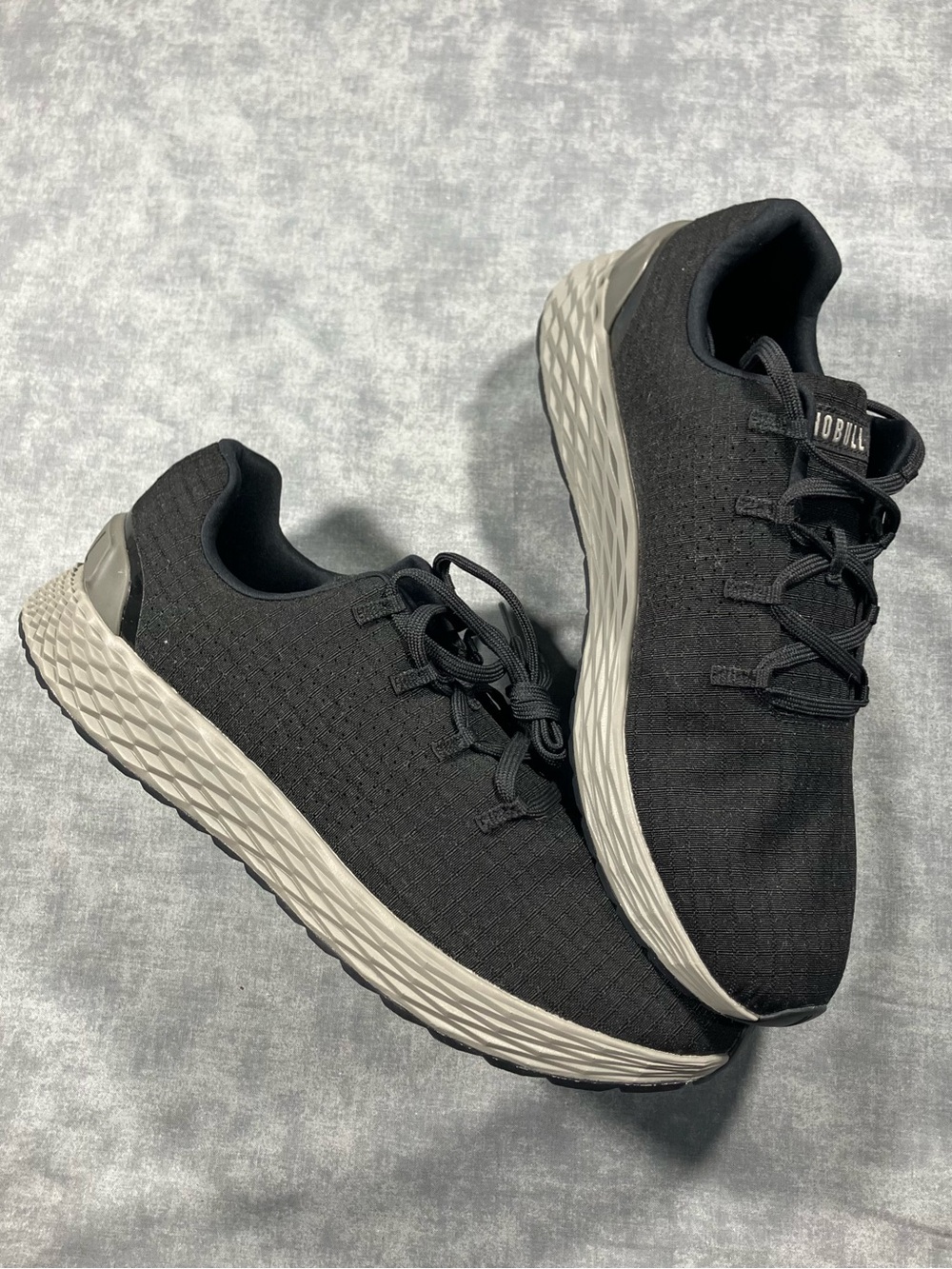NOBULL Men’s Black Knit Sneakers with White Sole